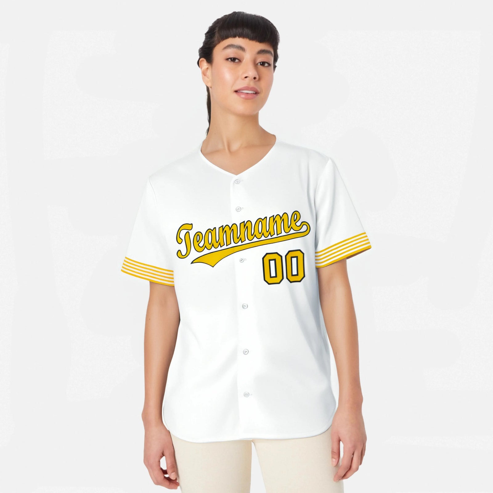 Custom White Gold-Black Classic Style Authentic Baseball Jersey