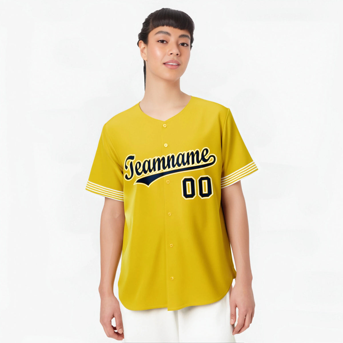 Custom Gold Navy-Black Classic Style Authentic Baseball Jersey