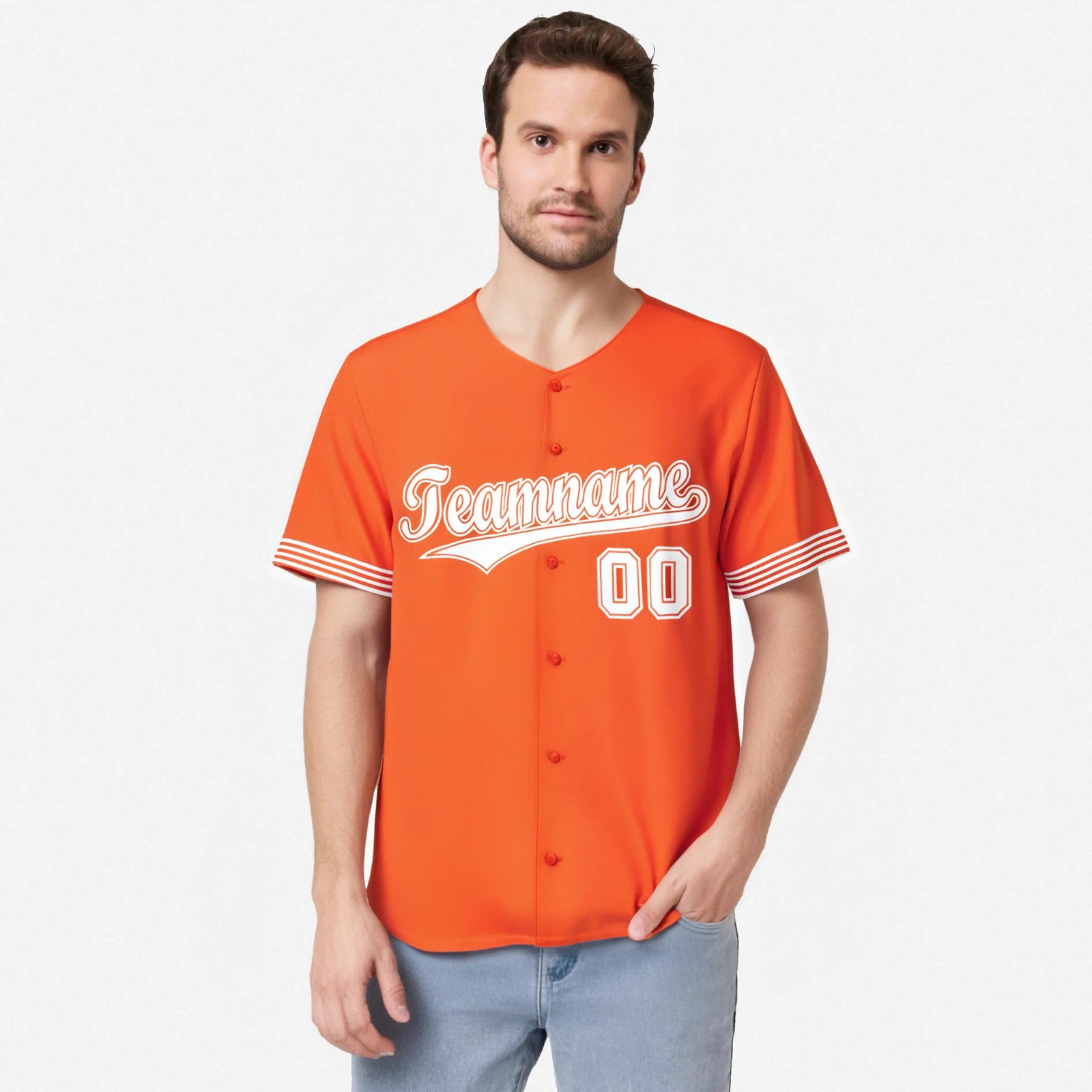 Custom Orange White Classic Style Authentic Baseball Jersey