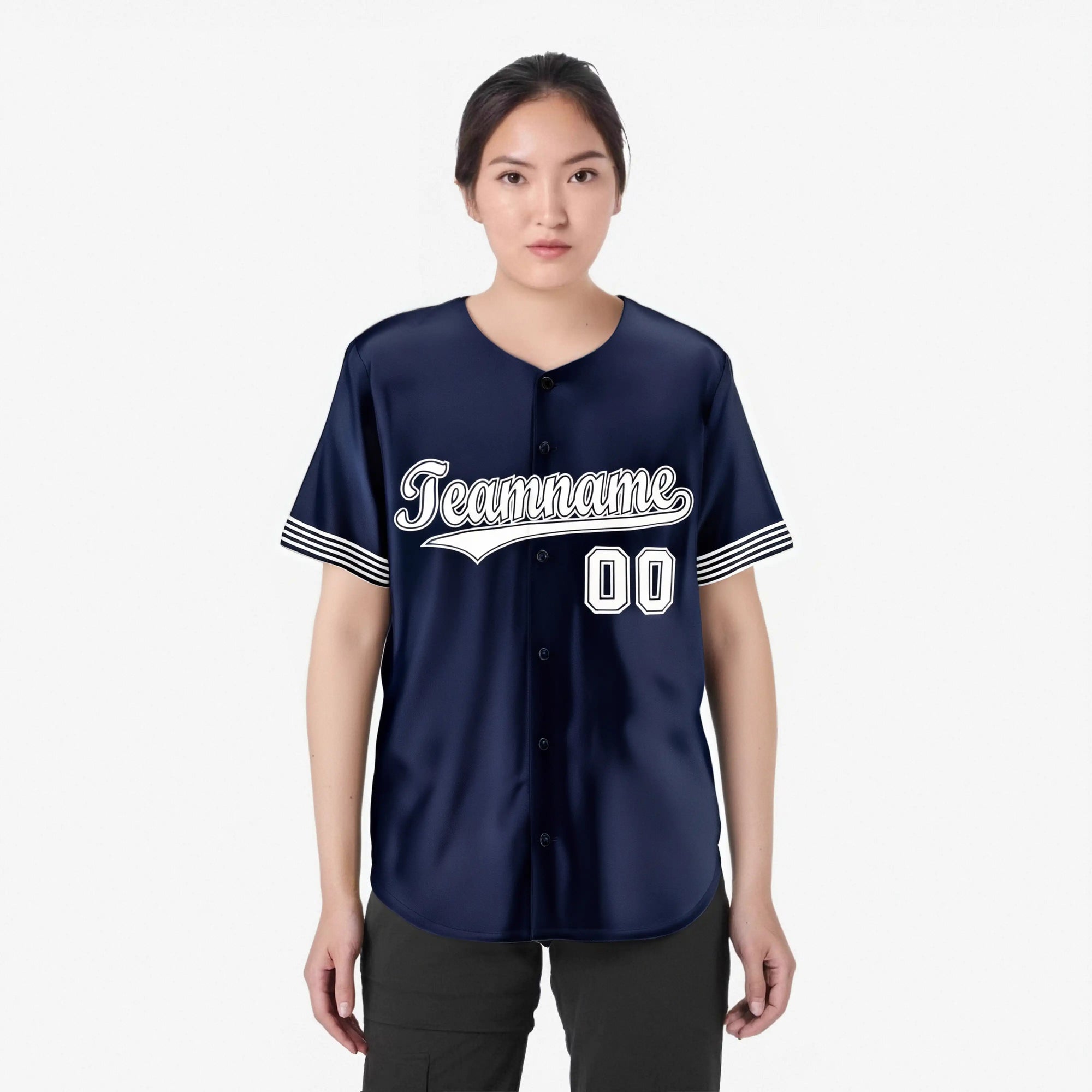 Custom Navy White Classic Style Authentic Baseball Jersey