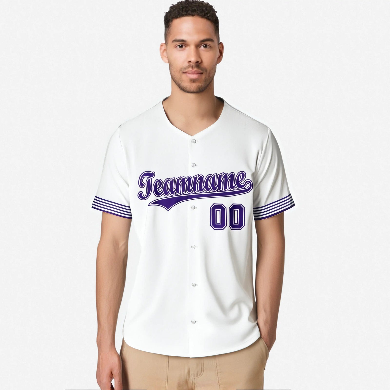Custom White Purple Classic Style Authentic Baseball Jersey