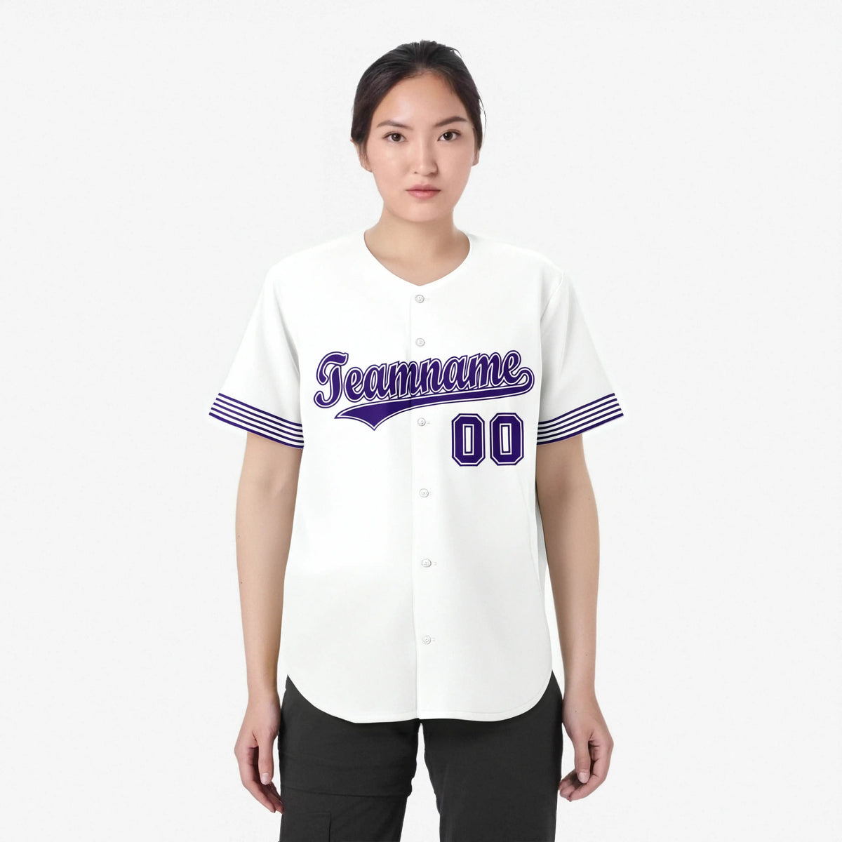 Custom White Purple Classic Style Authentic Baseball Jersey