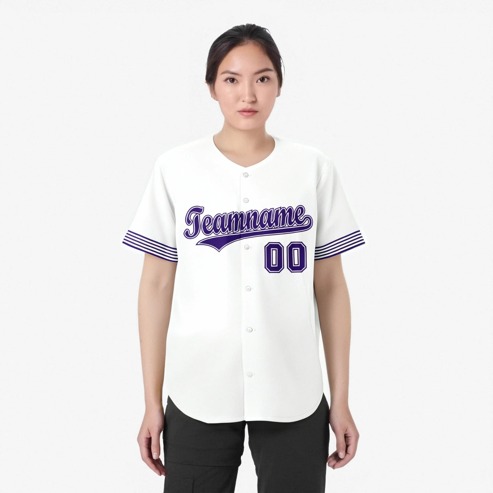 Custom White Purple Classic Style Authentic Baseball Jersey