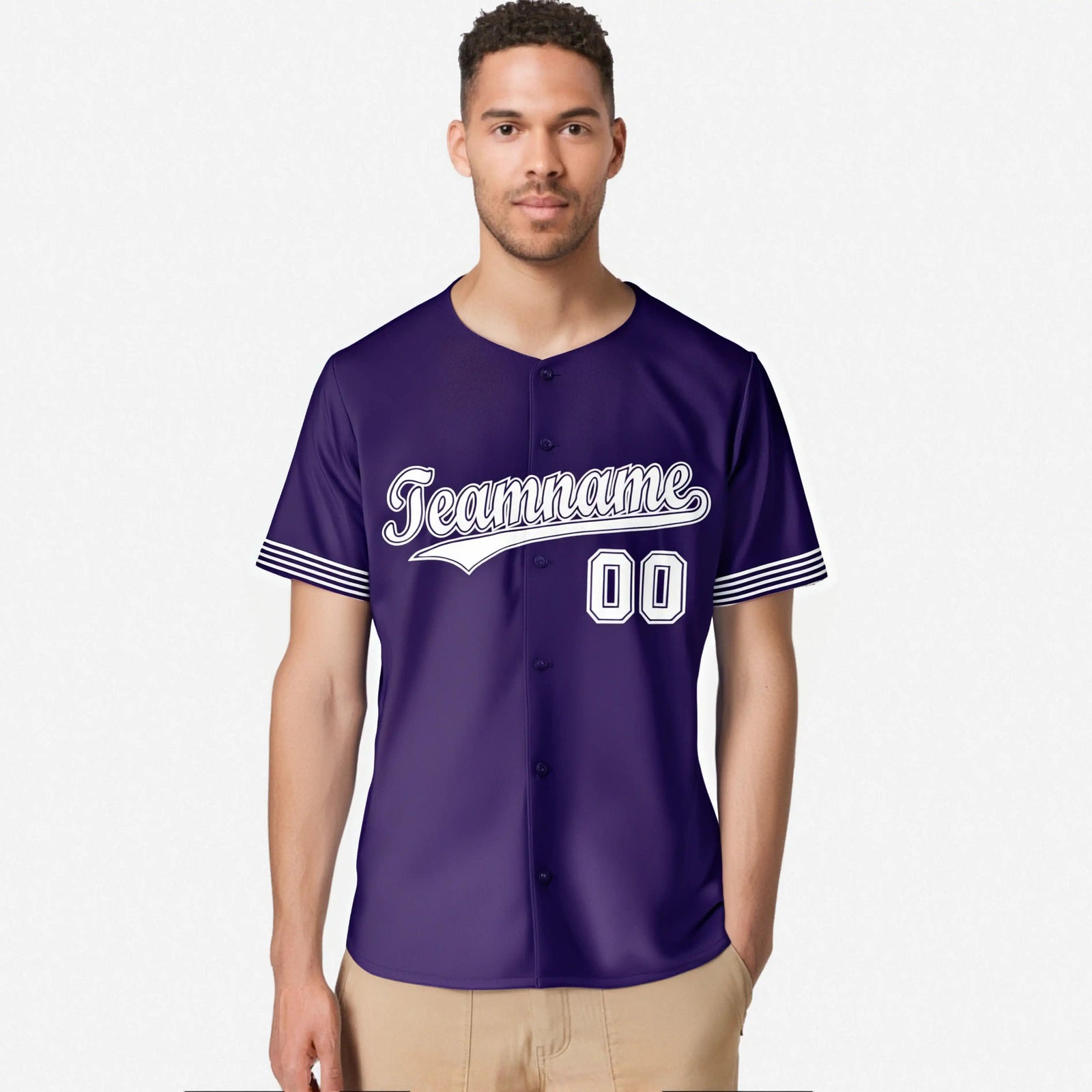 Custom Purple White Classic Style Authentic Baseball Jersey