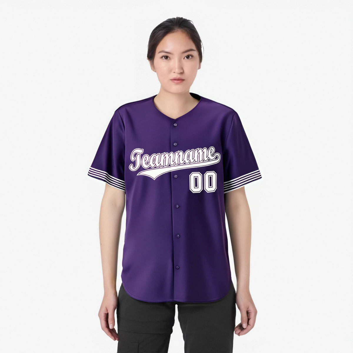 Custom Purple White Classic Style Authentic Baseball Jersey