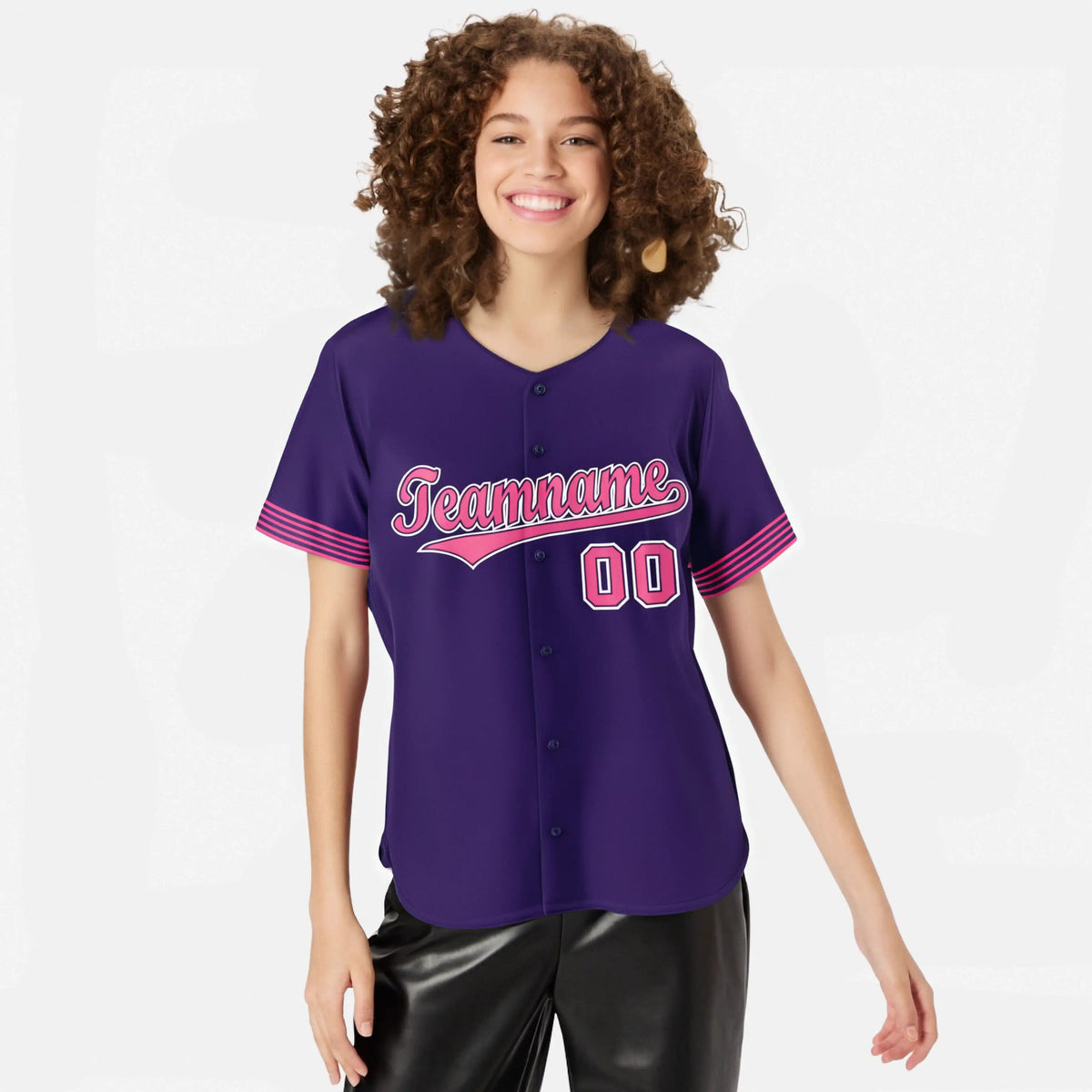 Custom Purple Pink-White Classic Style Authentic Baseball Jersey