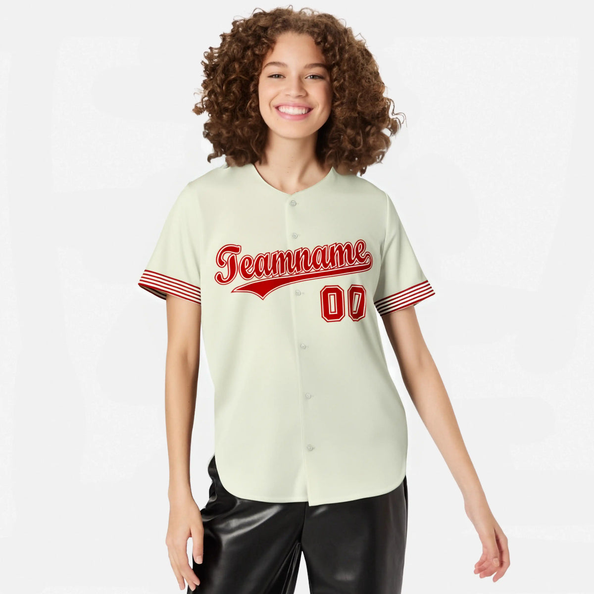 Custom Cream Red-White Classic Style Authentic Baseball Jersey