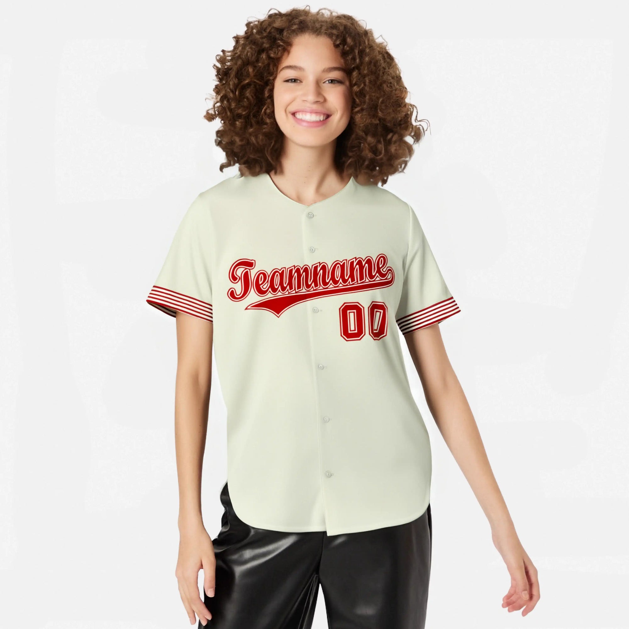 Custom Cream Red-White Classic Style Authentic Baseball Jersey