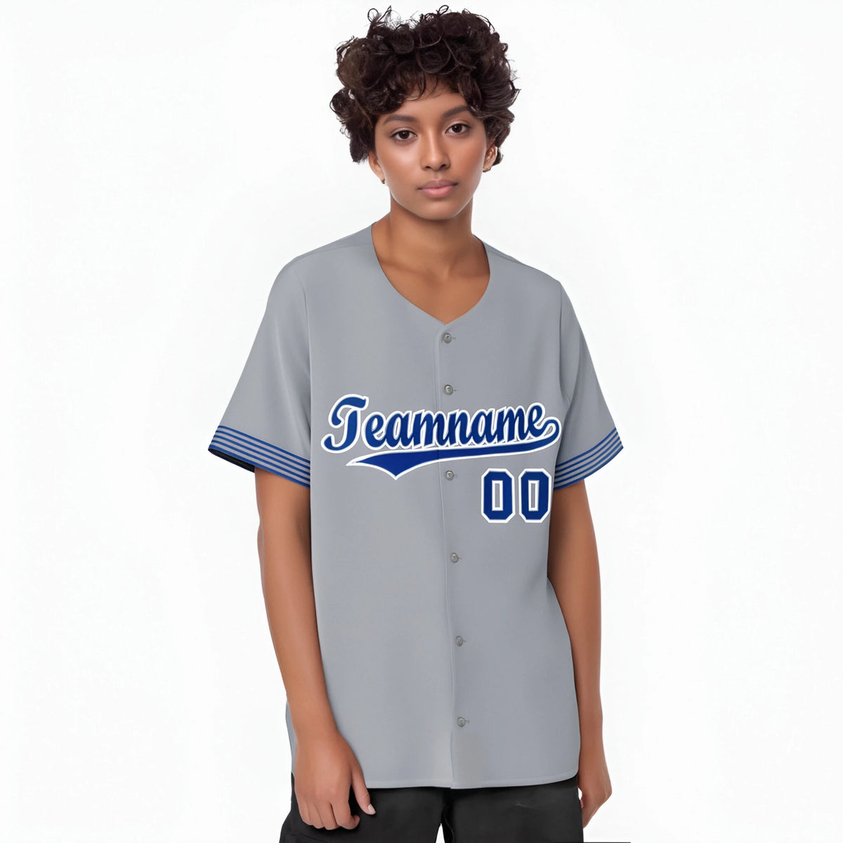 Custom Gray Royal Blue-White Classic Style Authentic Baseball Jersey