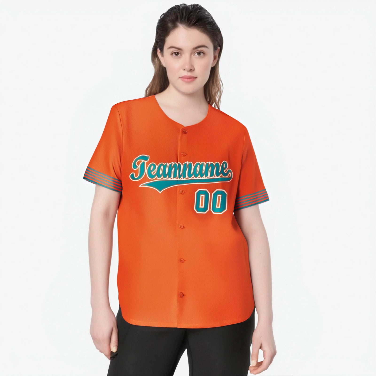 Custom Orange Aqua-White Classic Style Authentic Baseball Jersey