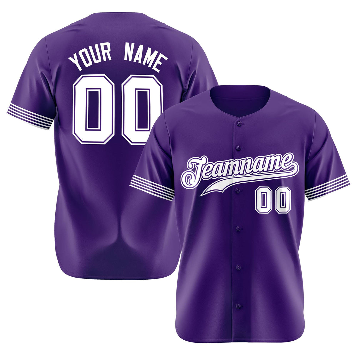 Custom Purple White Classic Style Authentic Baseball Jersey