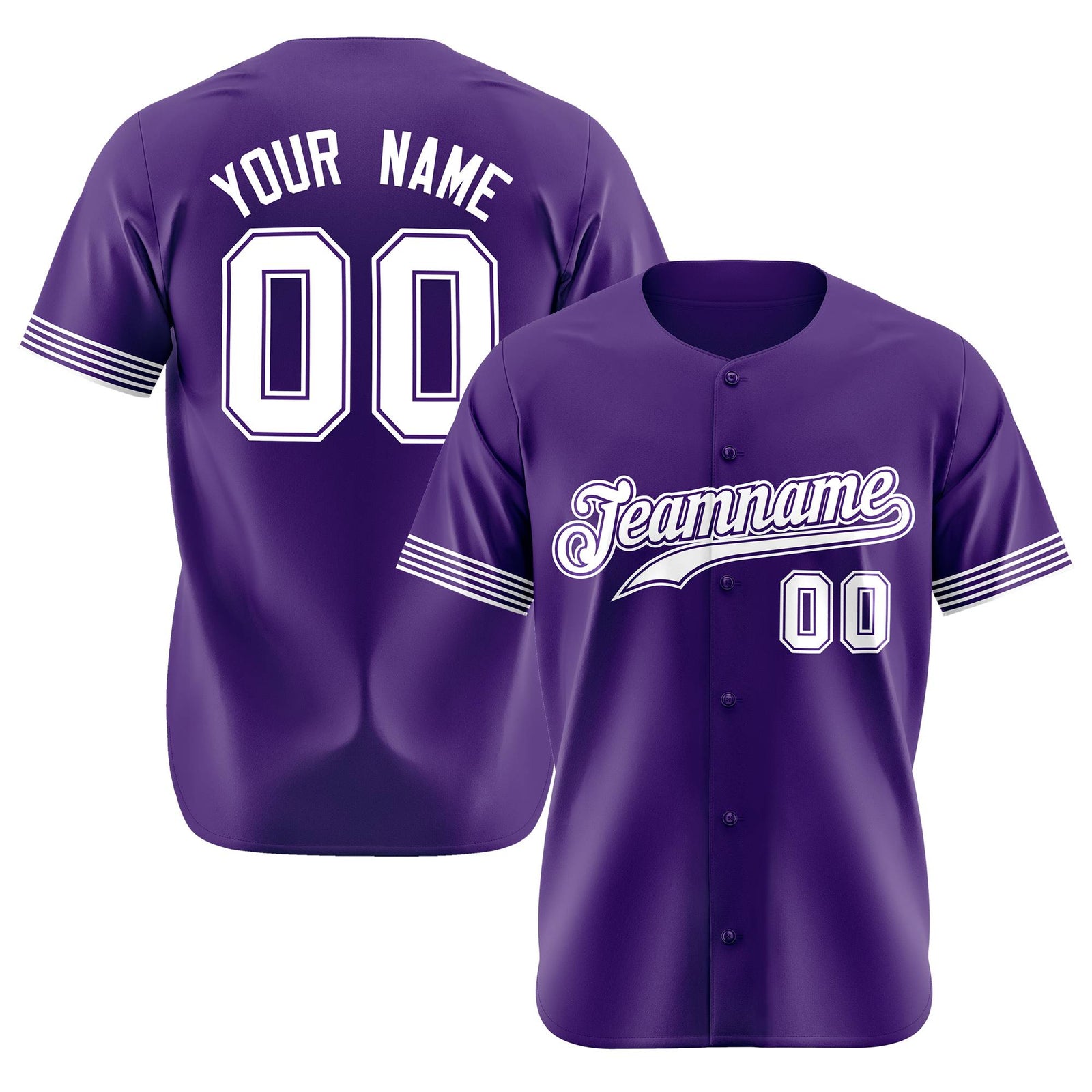 Custom Purple White Classic Style Authentic Baseball Jersey