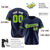 Custom Navy Neon Green-White Classic Style Authentic Baseball Jersey