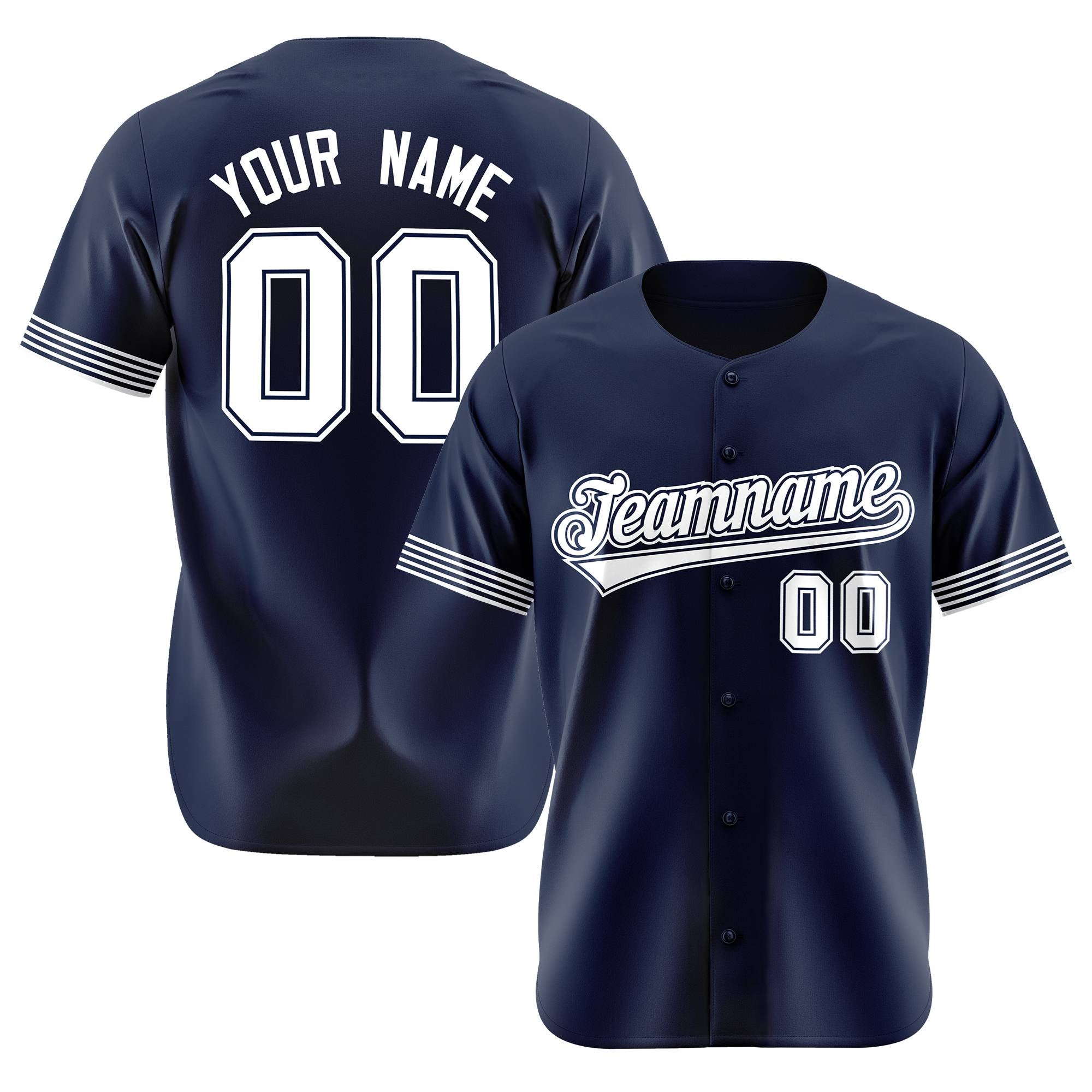 Custom Navy White Classic Style Authentic Baseball Jersey