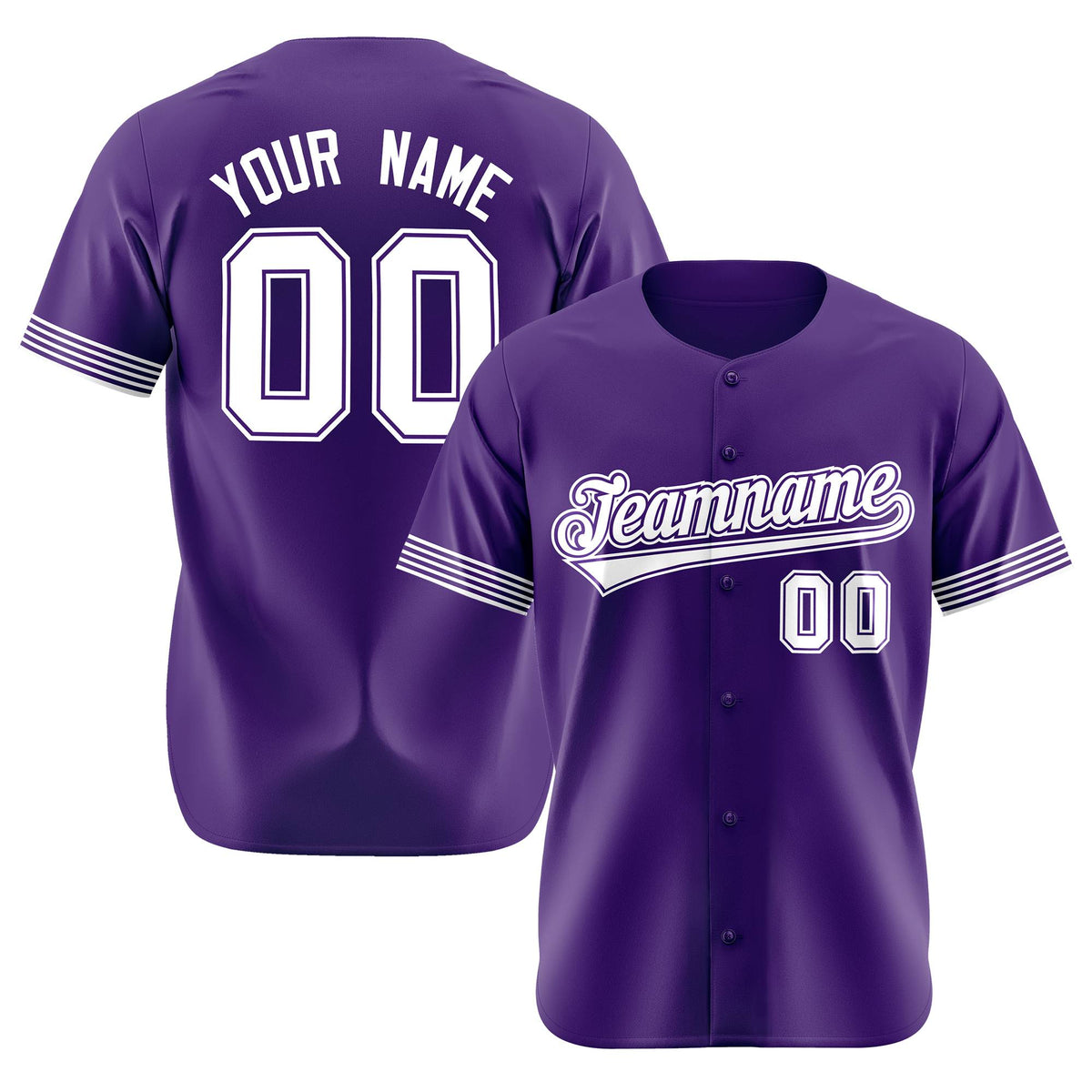 Custom Purple White Classic Style Authentic Baseball Jersey