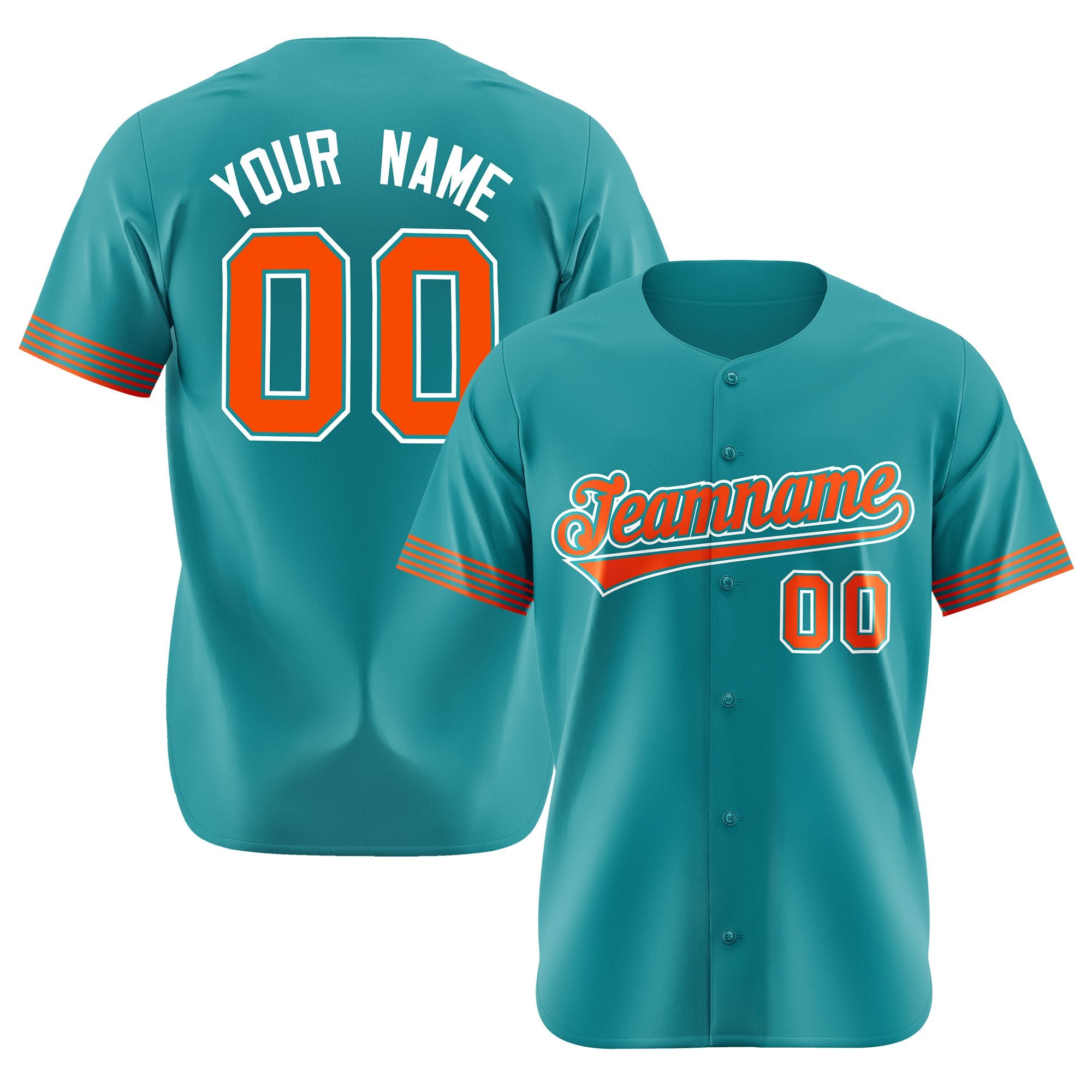 Custom Aqua Orange-White Classic Style Authentic Baseball Jersey