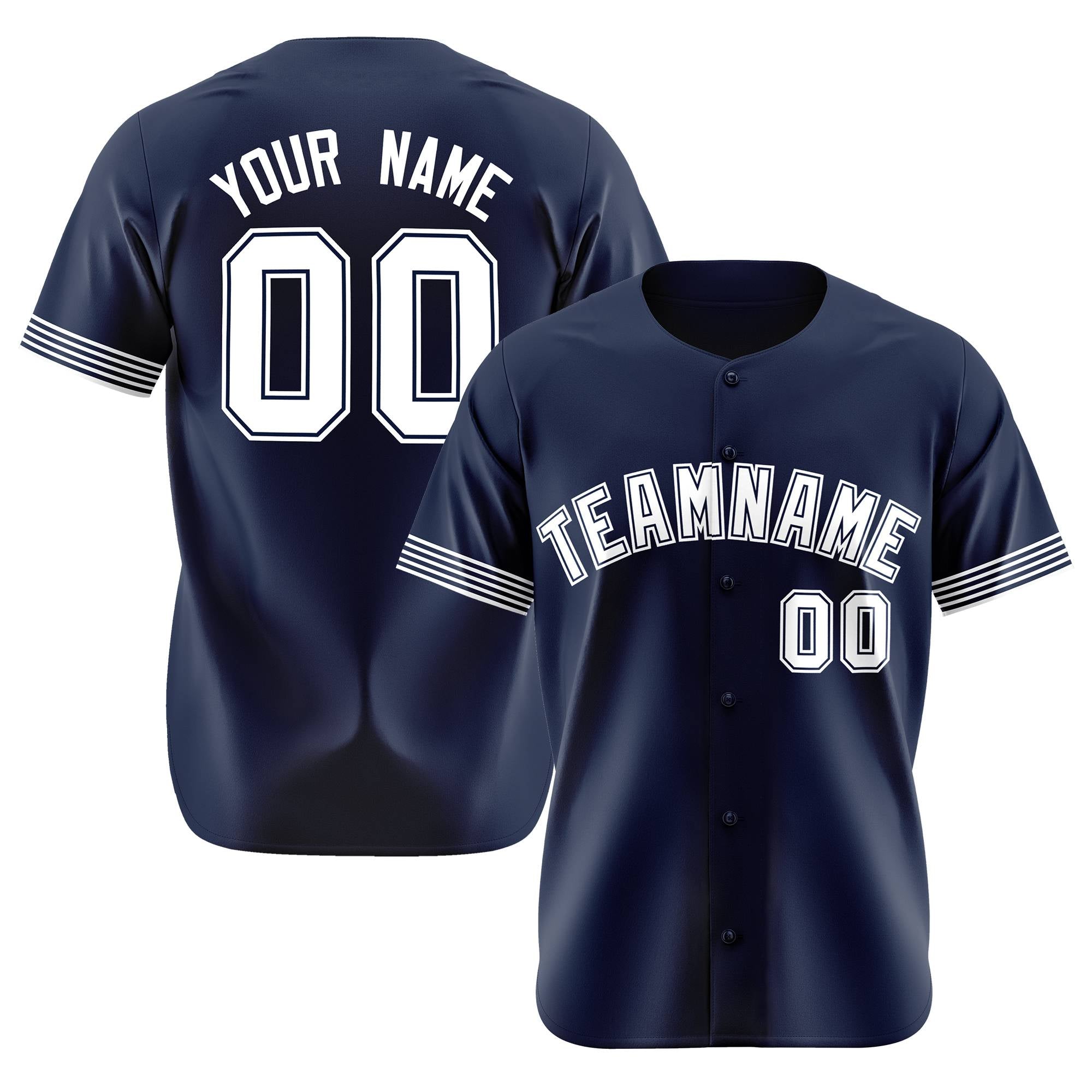 Custom Navy White Classic Style Authentic Baseball Jersey