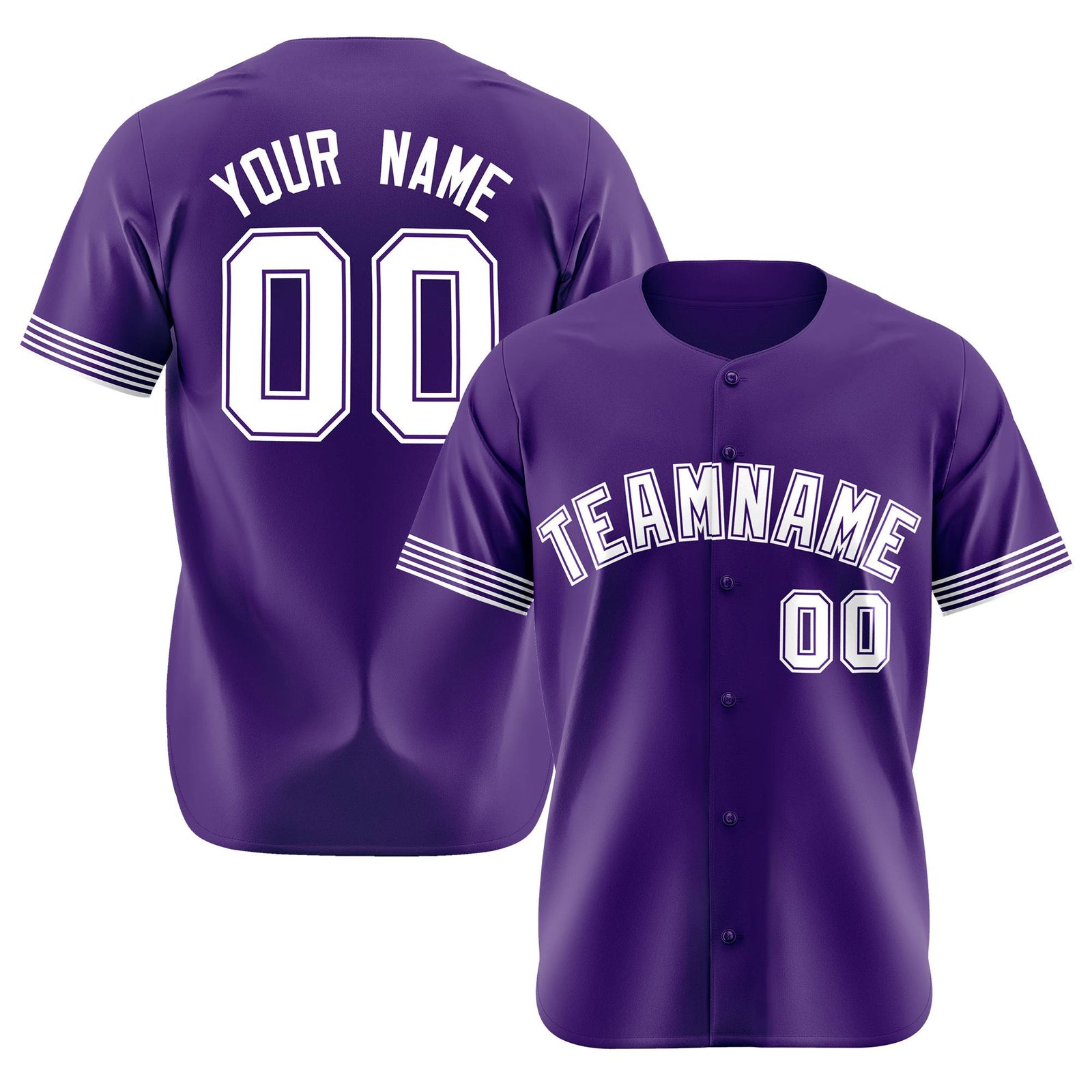 Custom Purple White Classic Style Authentic Baseball Jersey