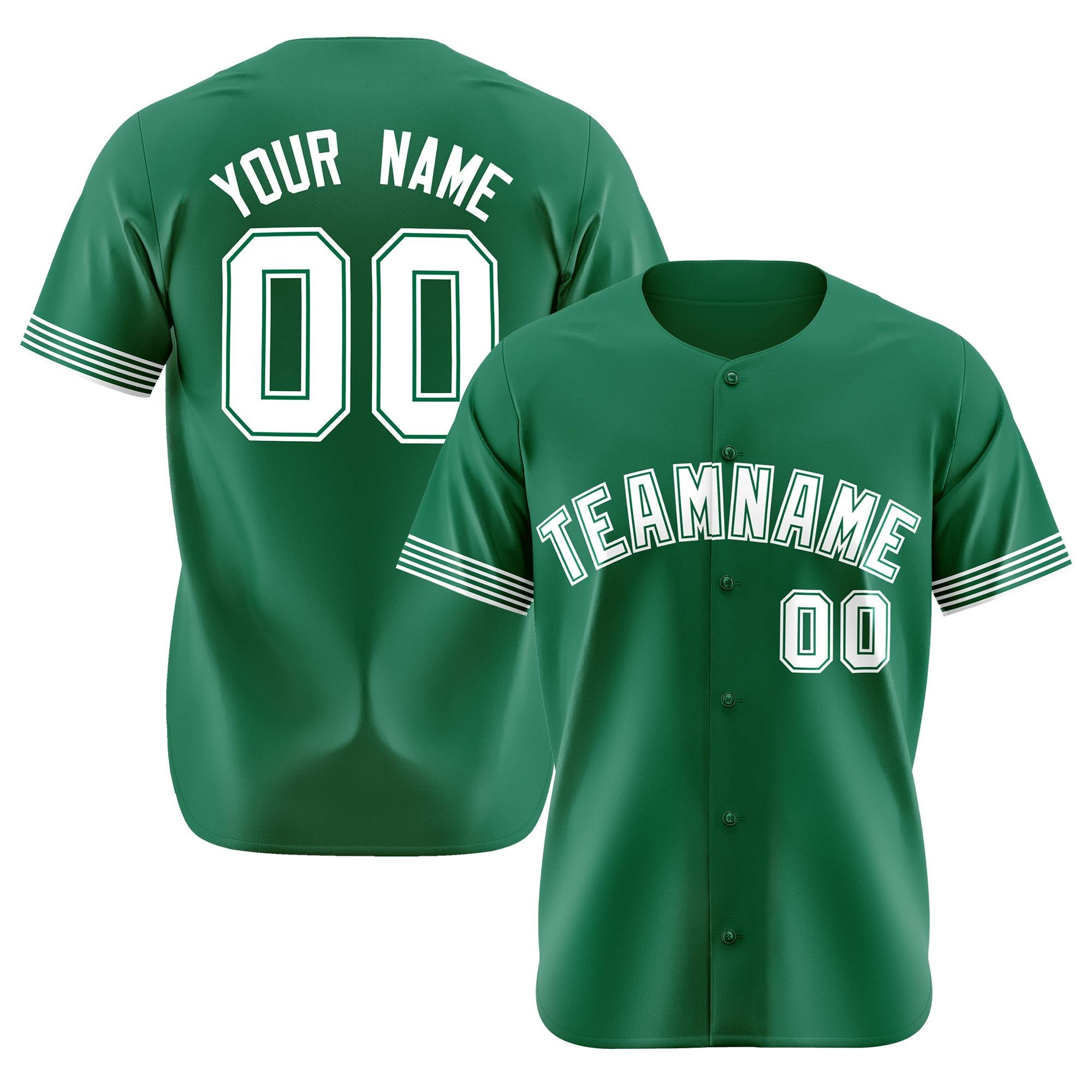 Custom Kelly Green White Classic Style Authentic Baseball Jersey