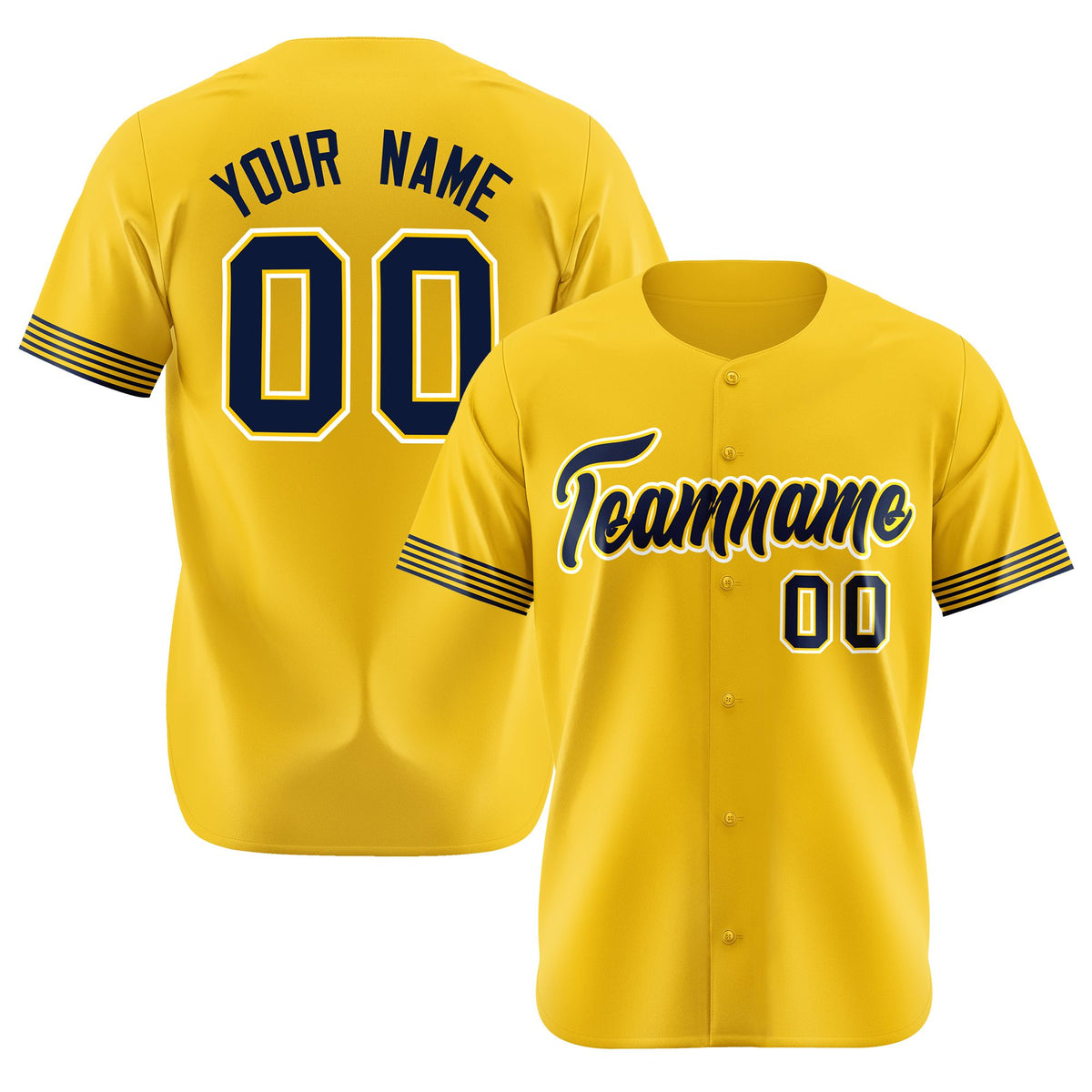 Custom Gold Purple-White Classic Style Authentic Baseball Jersey