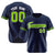 Custom Navy Neon Green-White Classic Style Authentic Baseball Jersey