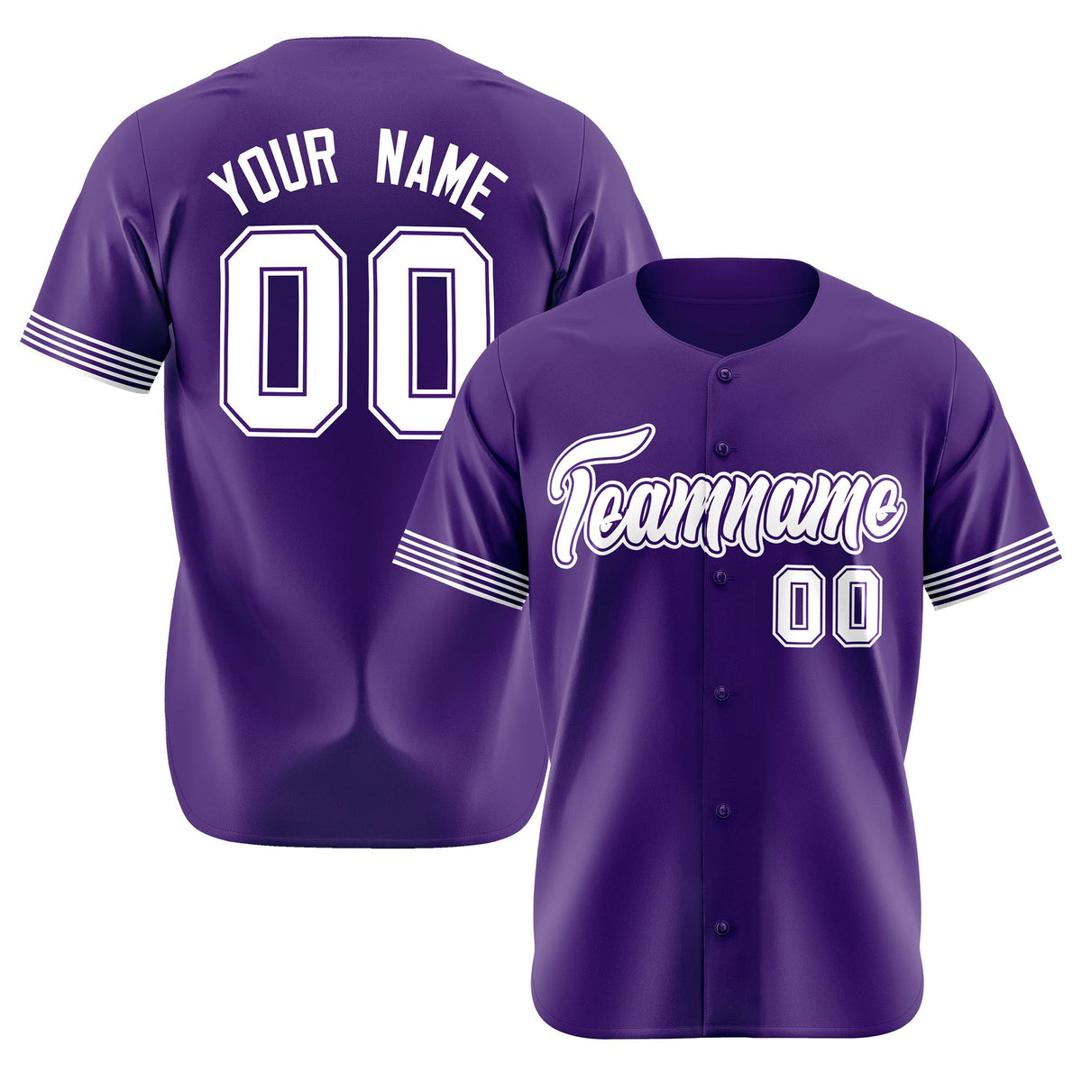 Custom Purple White Classic Style Authentic Baseball Jersey