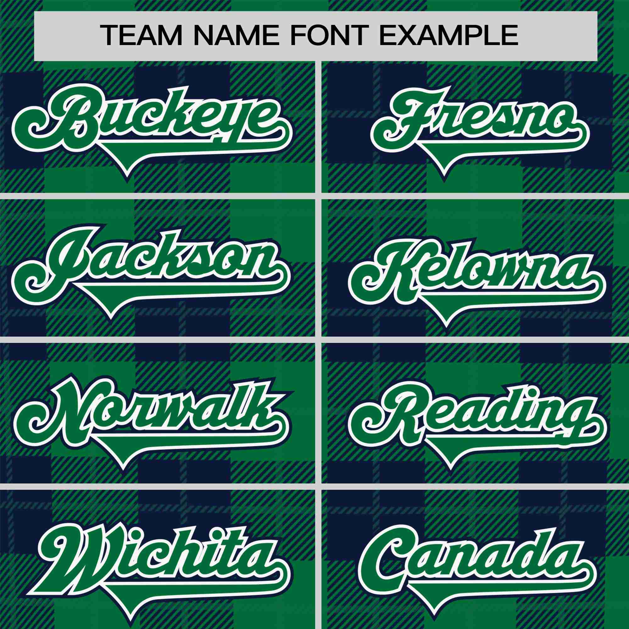 Custom Green Navy Personalized Plaid Design Authentic Baseball Jersey