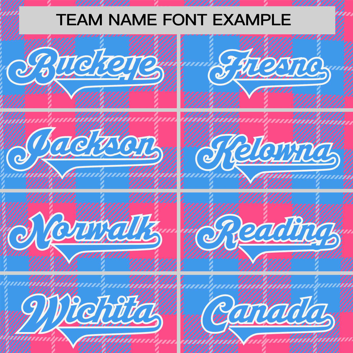Custom Pink Powder Blue Personalized Plaid Design Authentic Baseball Jersey