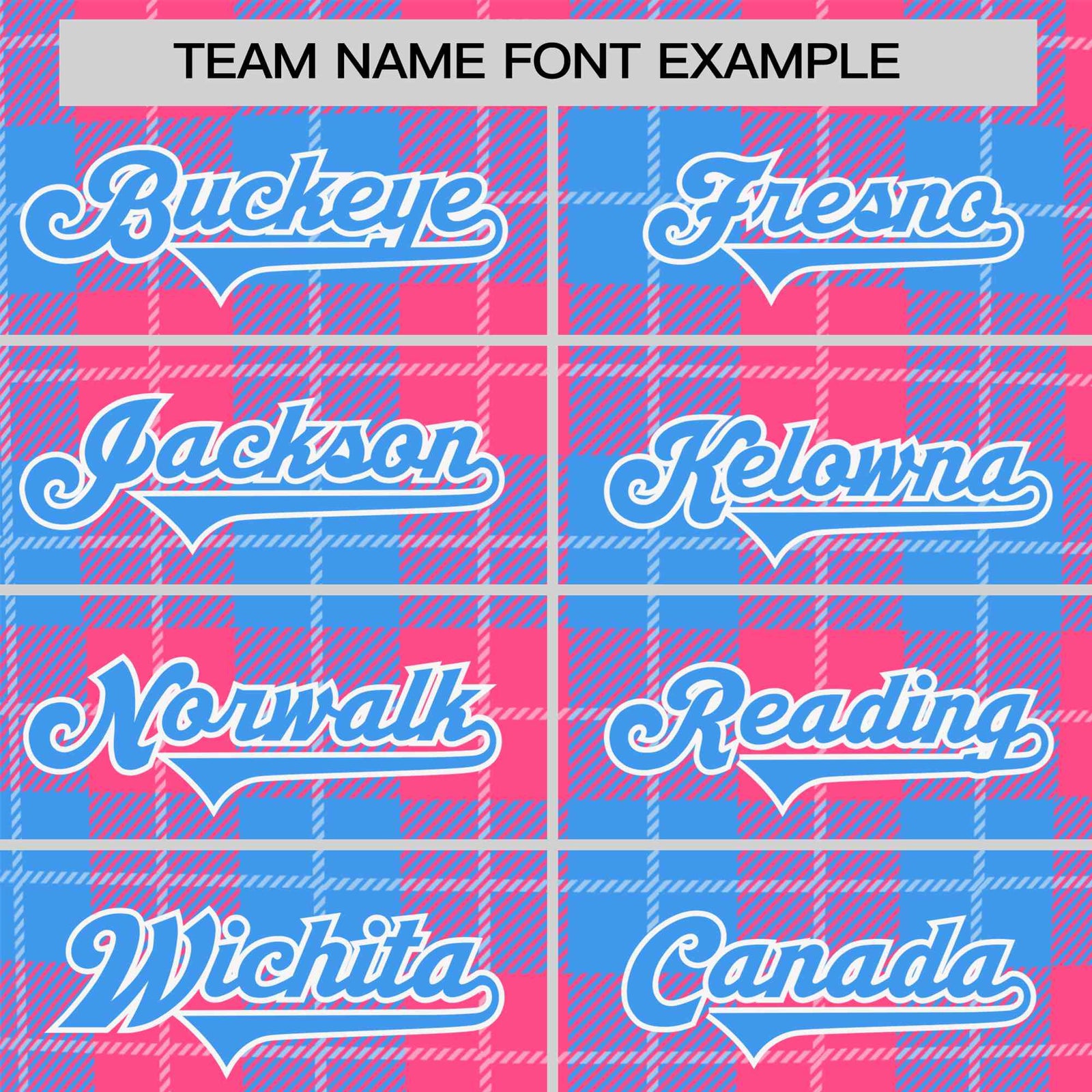 Custom Pink Powder Blue Personalized Plaid Design Authentic Baseball Jersey