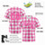 Custom Pink White Personalized Plaid Design Authentic Baseball Jersey