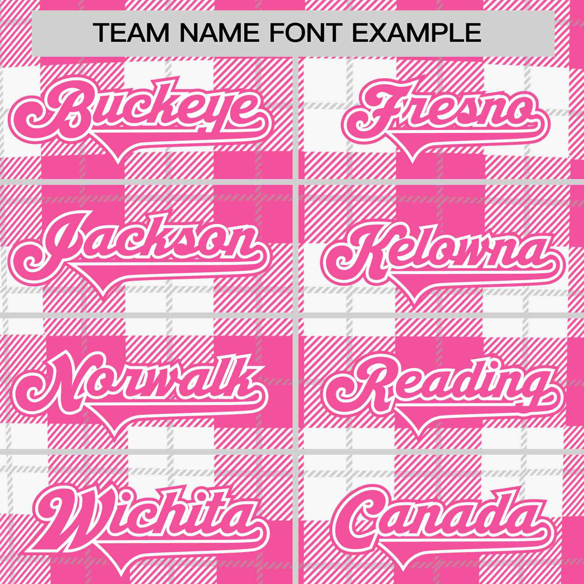 Custom Pink White Personalized Plaid Design Authentic Baseball Jersey