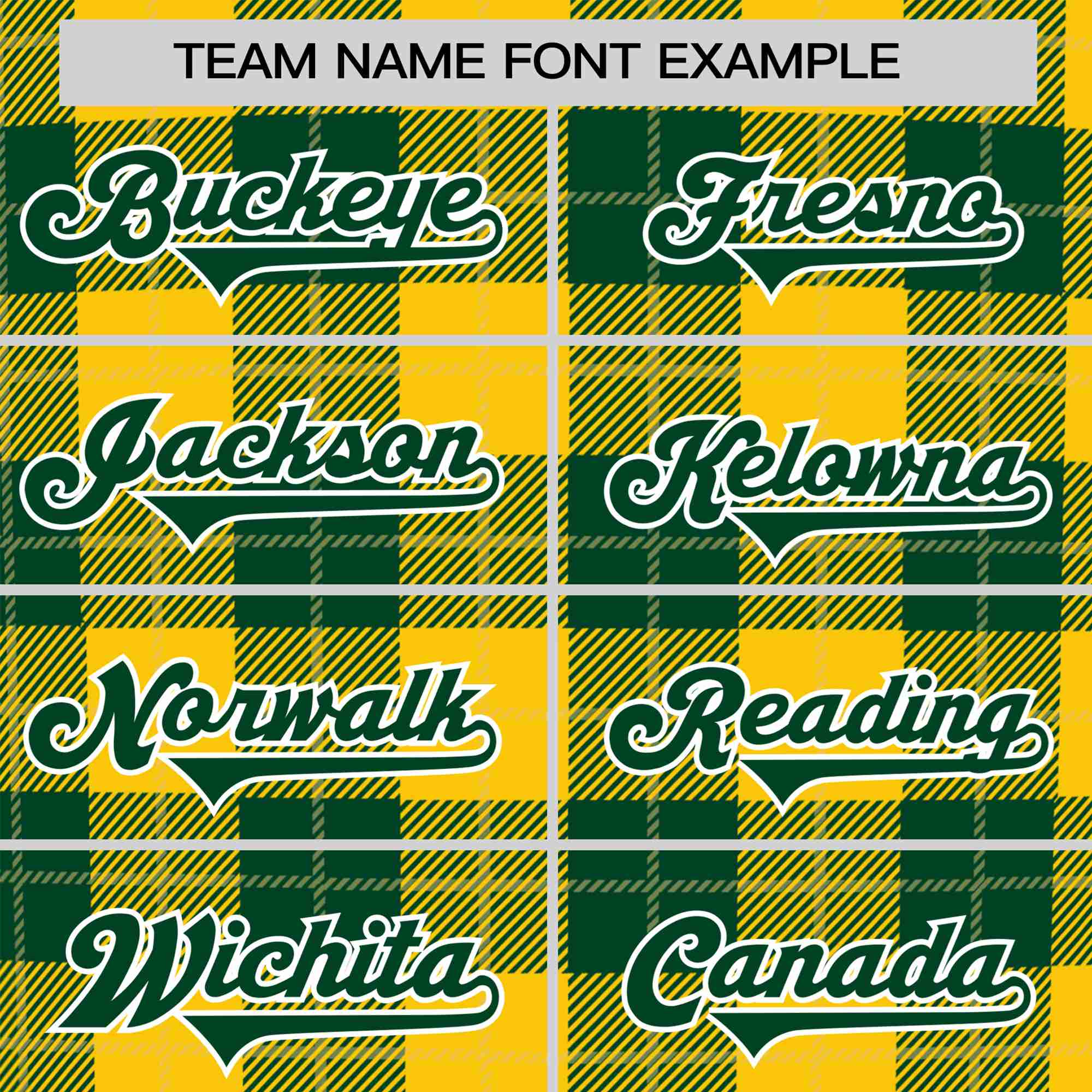 Custom Yellow Green Personalized Plaid Design Authentic Baseball Jersey