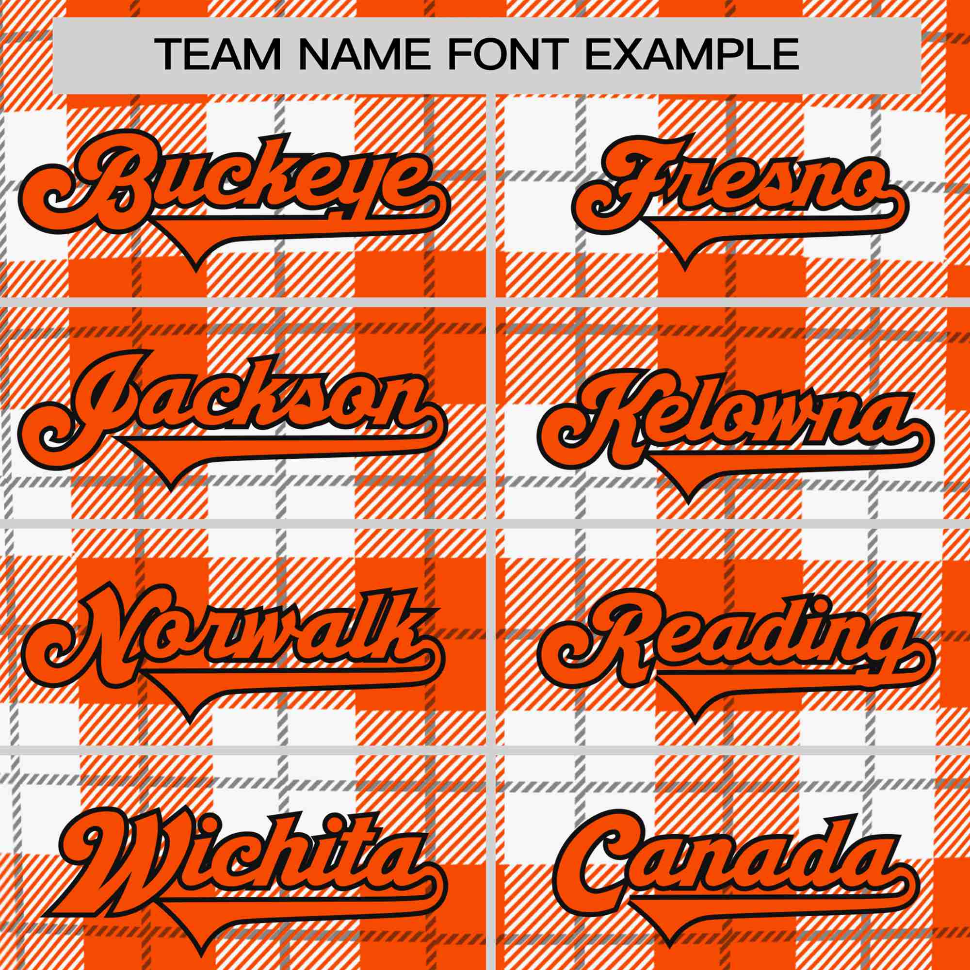 Custom Orange White Personalized Plaid Design Authentic Baseball Jersey