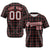 Custom Black Red Personalized Plaid Design Authentic Baseball Jersey