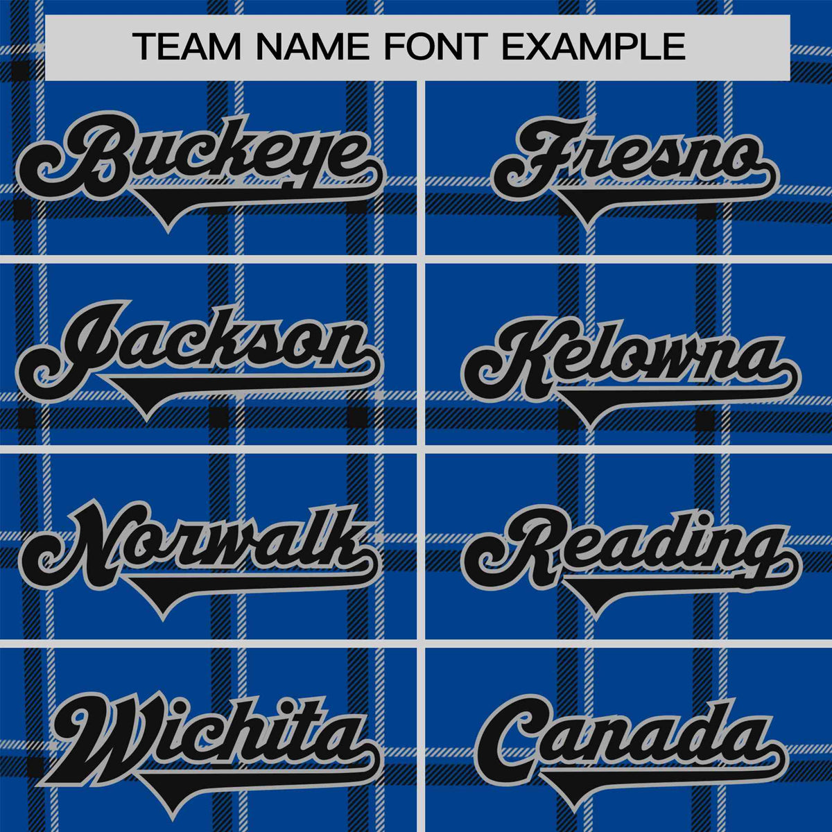 Custom Royal Blue Black Personalized Plaid Design Authentic Baseball Jersey