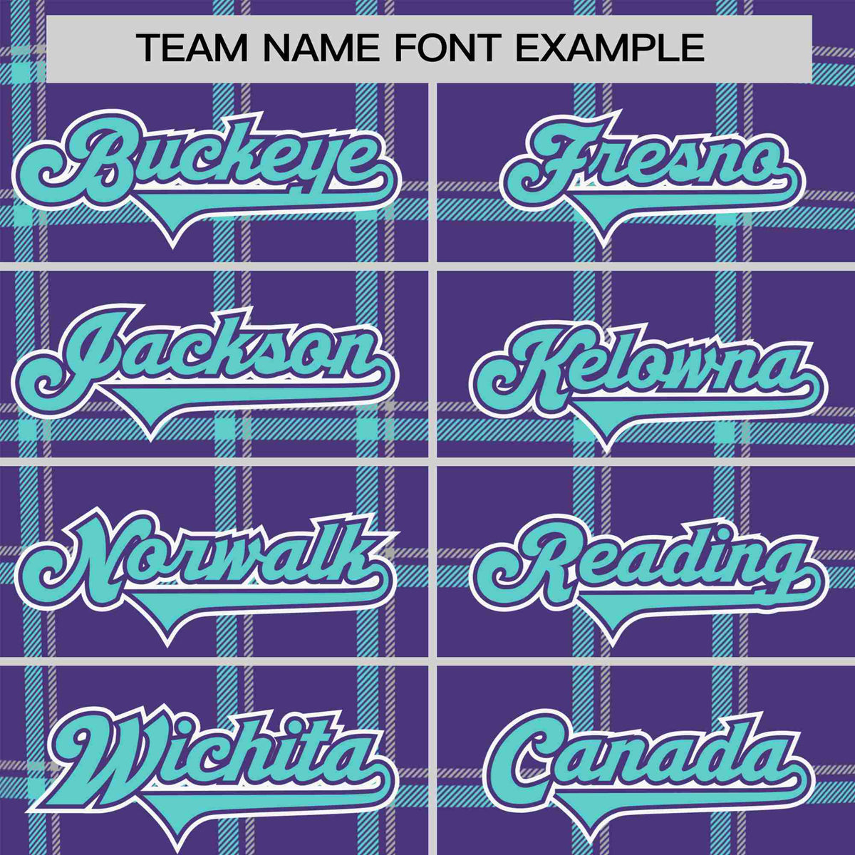 Custom Purple Aqua Personalized Plaid Design Authentic Baseball Jersey