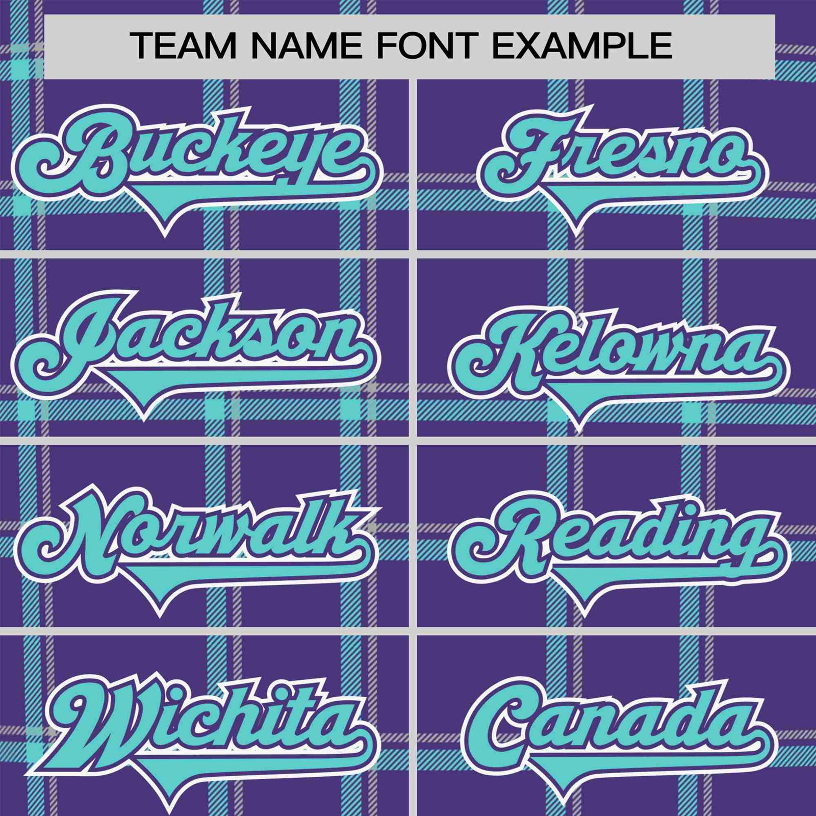 Custom Purple Aqua Personalized Plaid Design Authentic Baseball Jersey