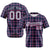 Custom Navy Pink Personalized Plaid Design Authentic Baseball Jersey