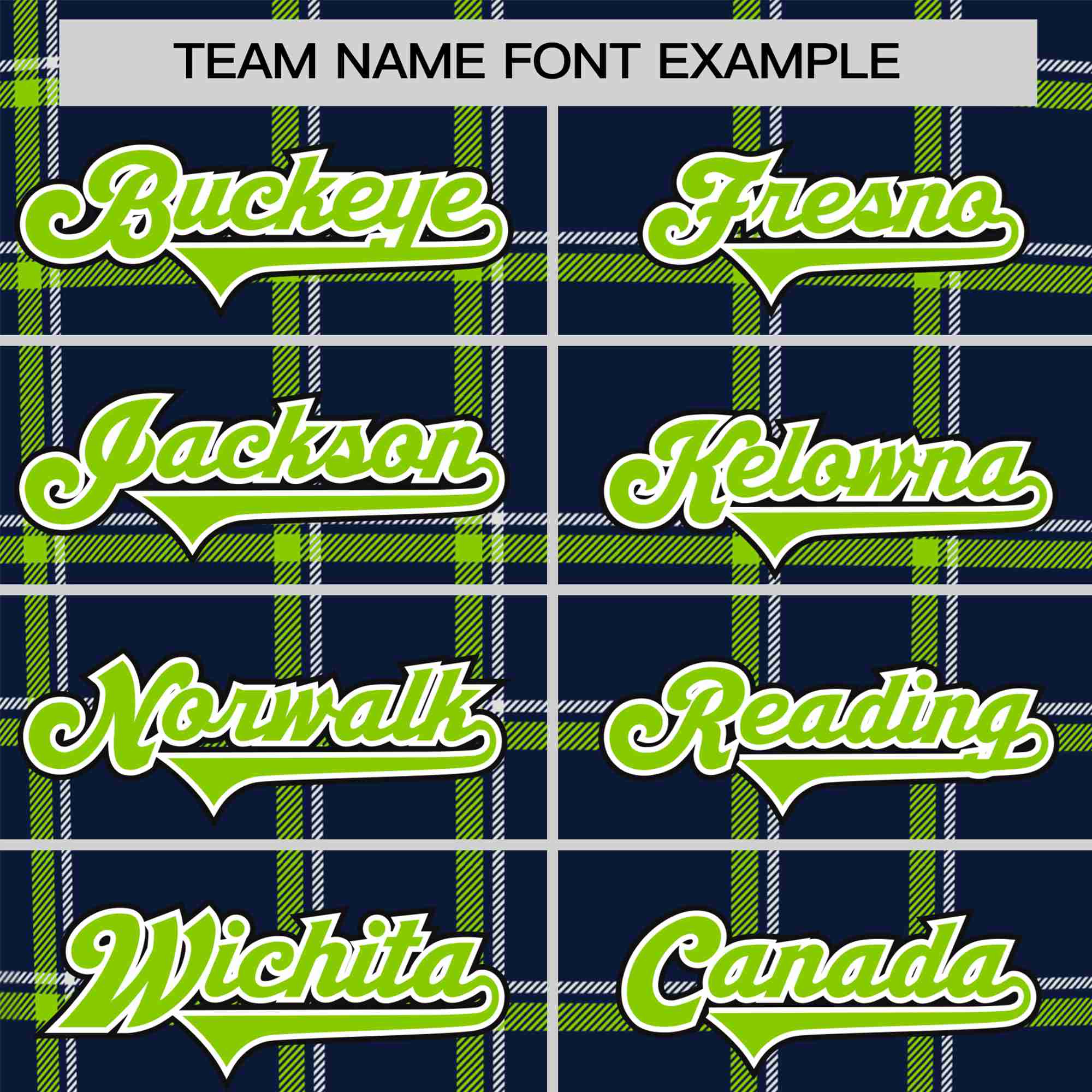 Custom Navy Neon Green Personalized Plaid Design Authentic Baseball Jersey