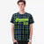 Custom Navy Neon Green Personalized Plaid Design Authentic Baseball Jersey