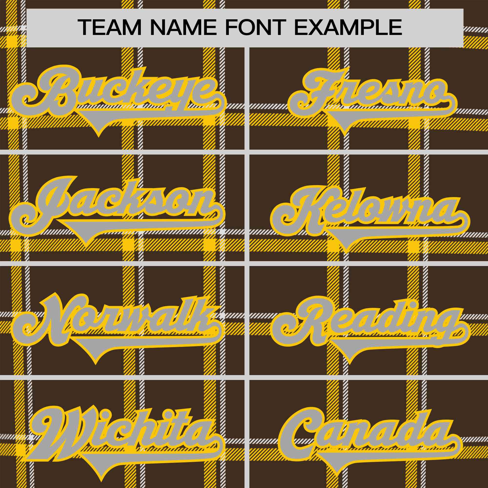 Custom Brown Yellow Personalized Plaid Design Authentic Baseball Jersey