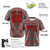 Custom Gray Red Personalized Plaid Design Authentic Baseball Jersey