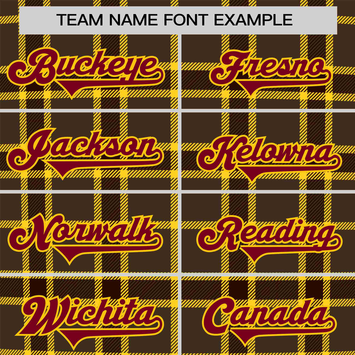 Custom Brown Gold Personalized Plaid Design Authentic Baseball Jersey