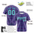 Custom Purple Aqua Personalized Plaid Design Authentic Baseball Jersey