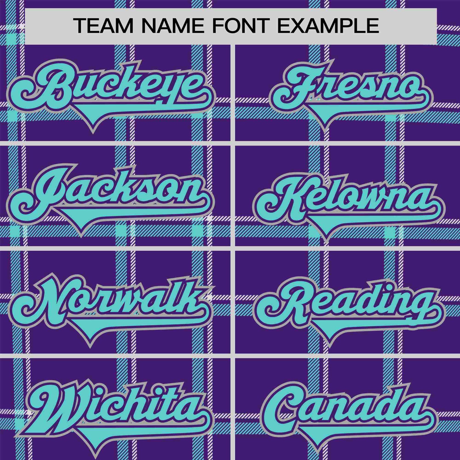 Custom Purple Aqua Personalized Plaid Design Authentic Baseball Jersey