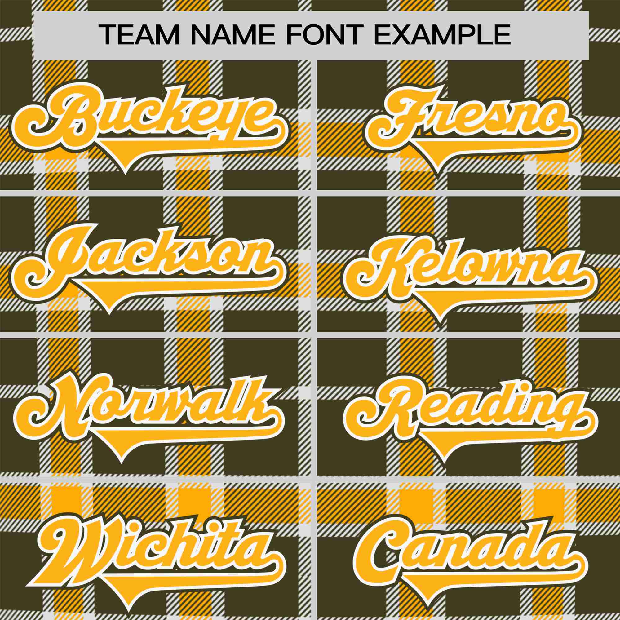 Custom Yellow Dark Gray Personalized Plaid Design Authentic Baseball Jersey