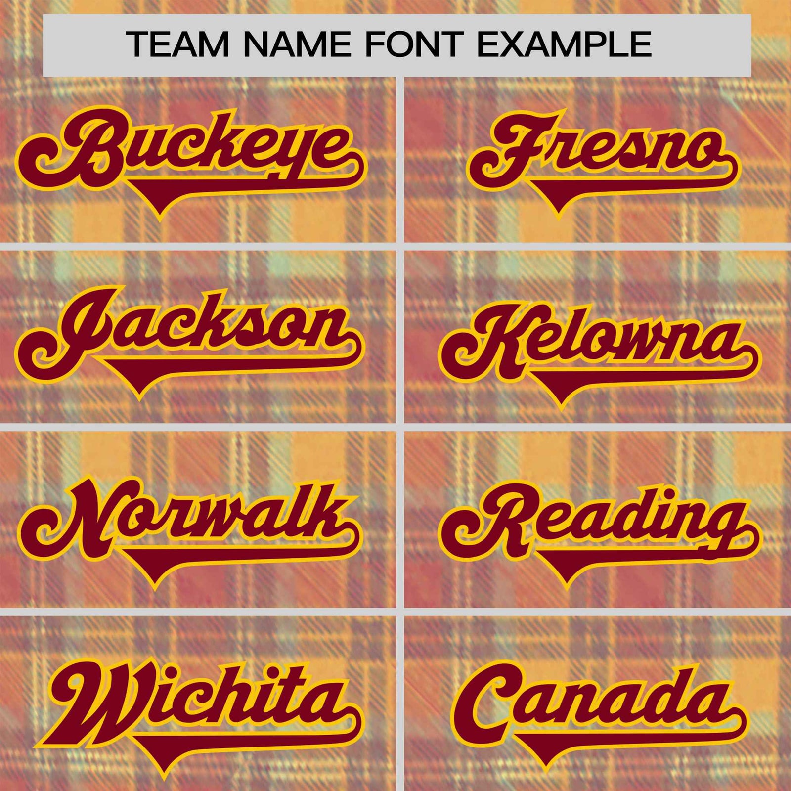 Custom Orange Yellow Personalized Plaid Design Authentic Baseball Jersey