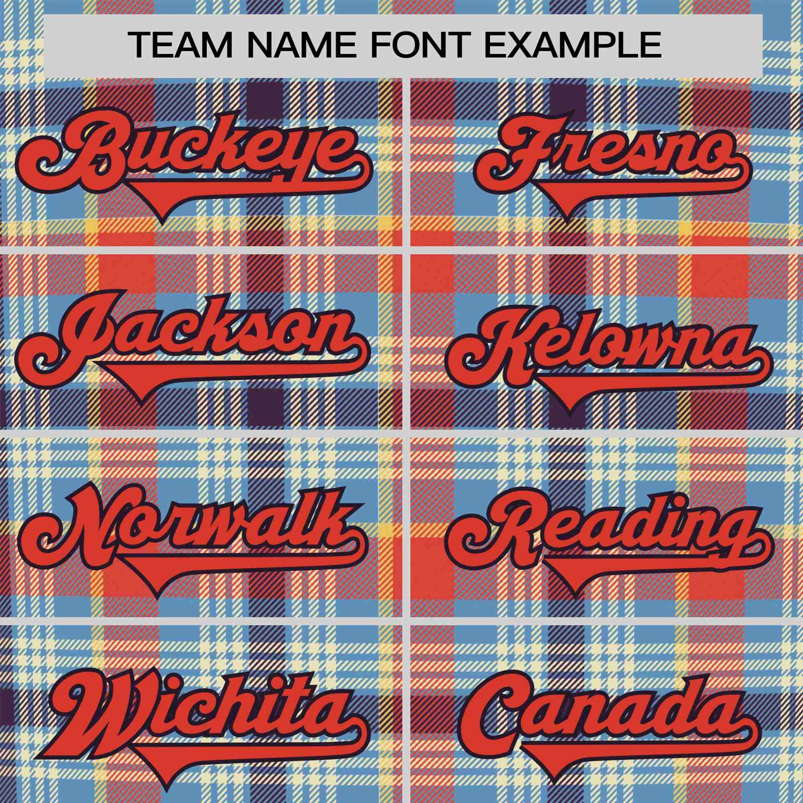 Custom Light Blue Orange Personalized Plaid Design Authentic Baseball Jersey