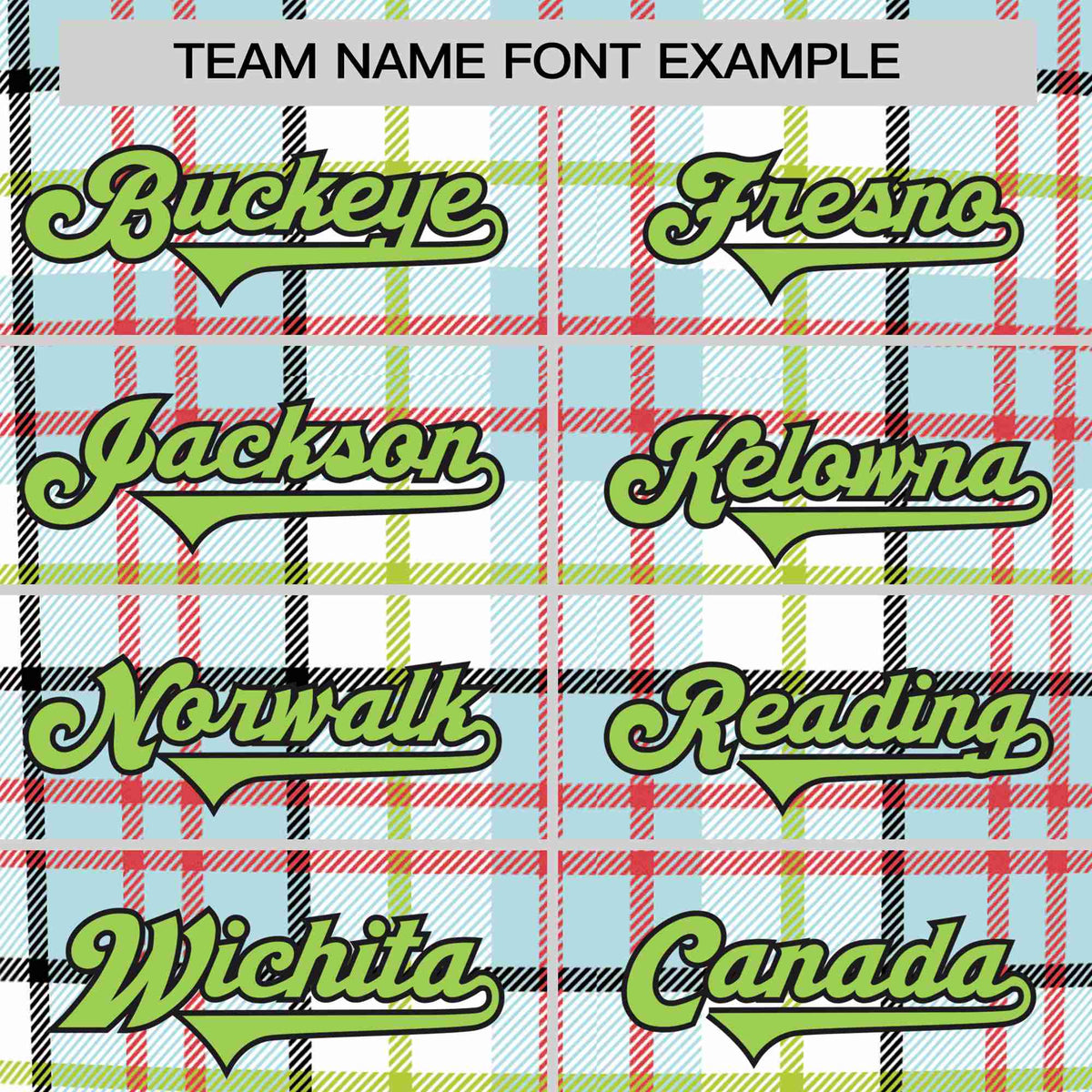 Custom White Neon Green-Red Personalized Plaid Design Authentic Baseball Jersey