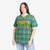 Custom Green Yellow Personalized Plaid Design Authentic Baseball Jersey